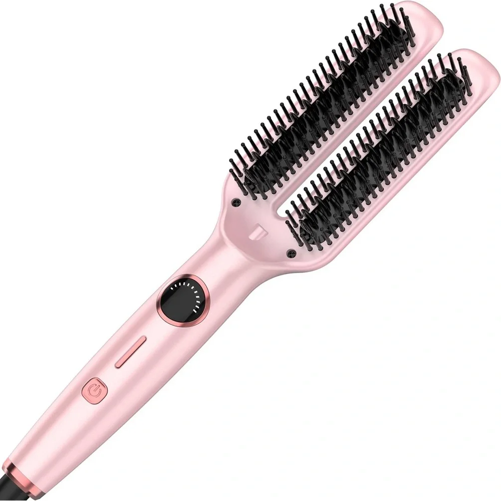 Ionic Hair Straightener Brush, Flat Iron 5 Temps, Ceramic Straightener Comb